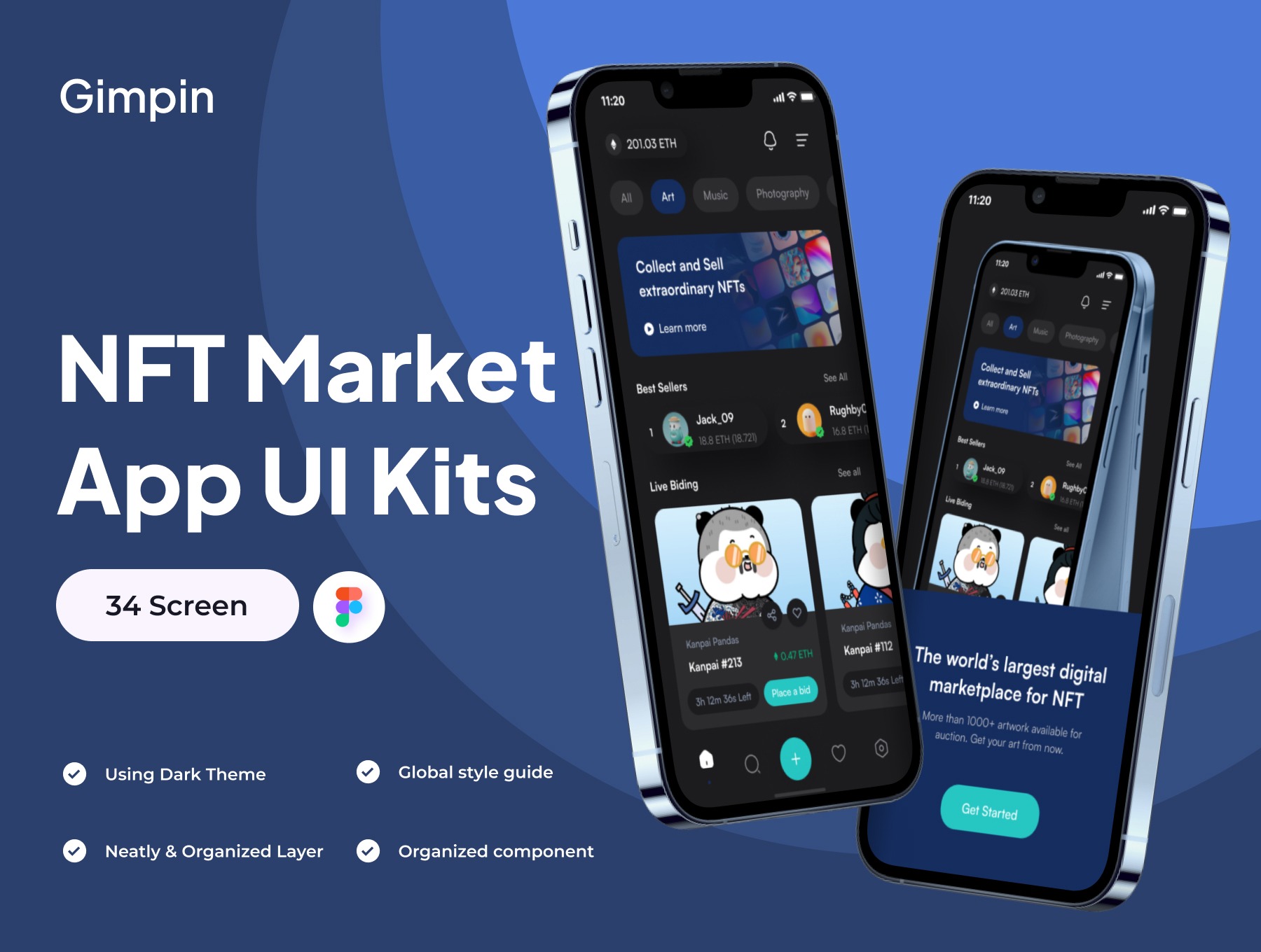 Gimpin - NFT Market Apps Ui Kit