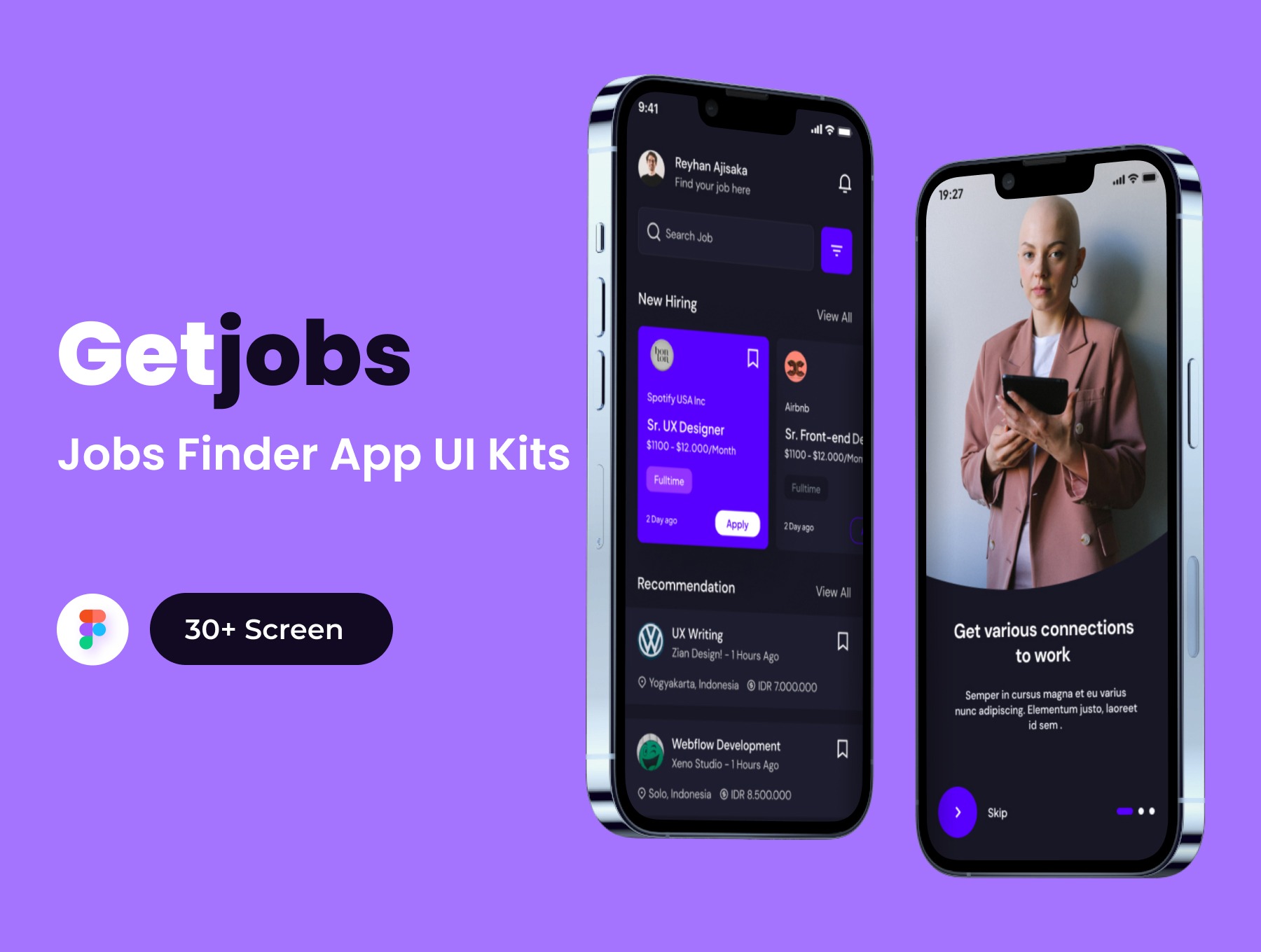 Getjobs - Jobs Finder App UI Kits