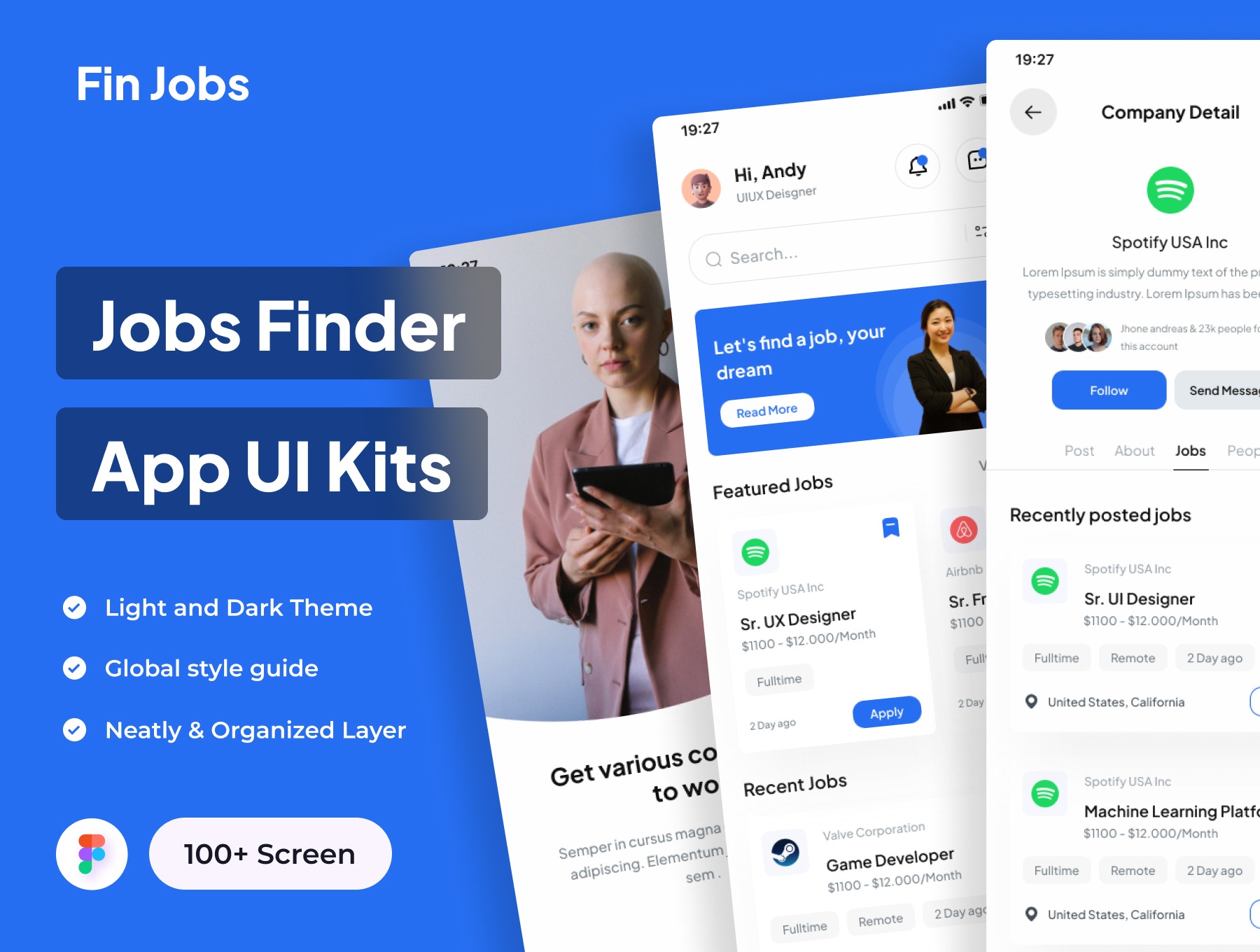 Fin Jobs - Jobs Finder App UI Kits