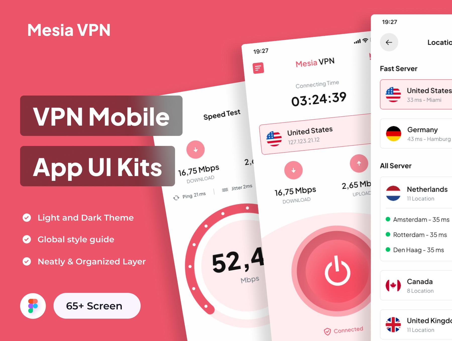 Mesia VPN - VPN Mobile App UI Kits