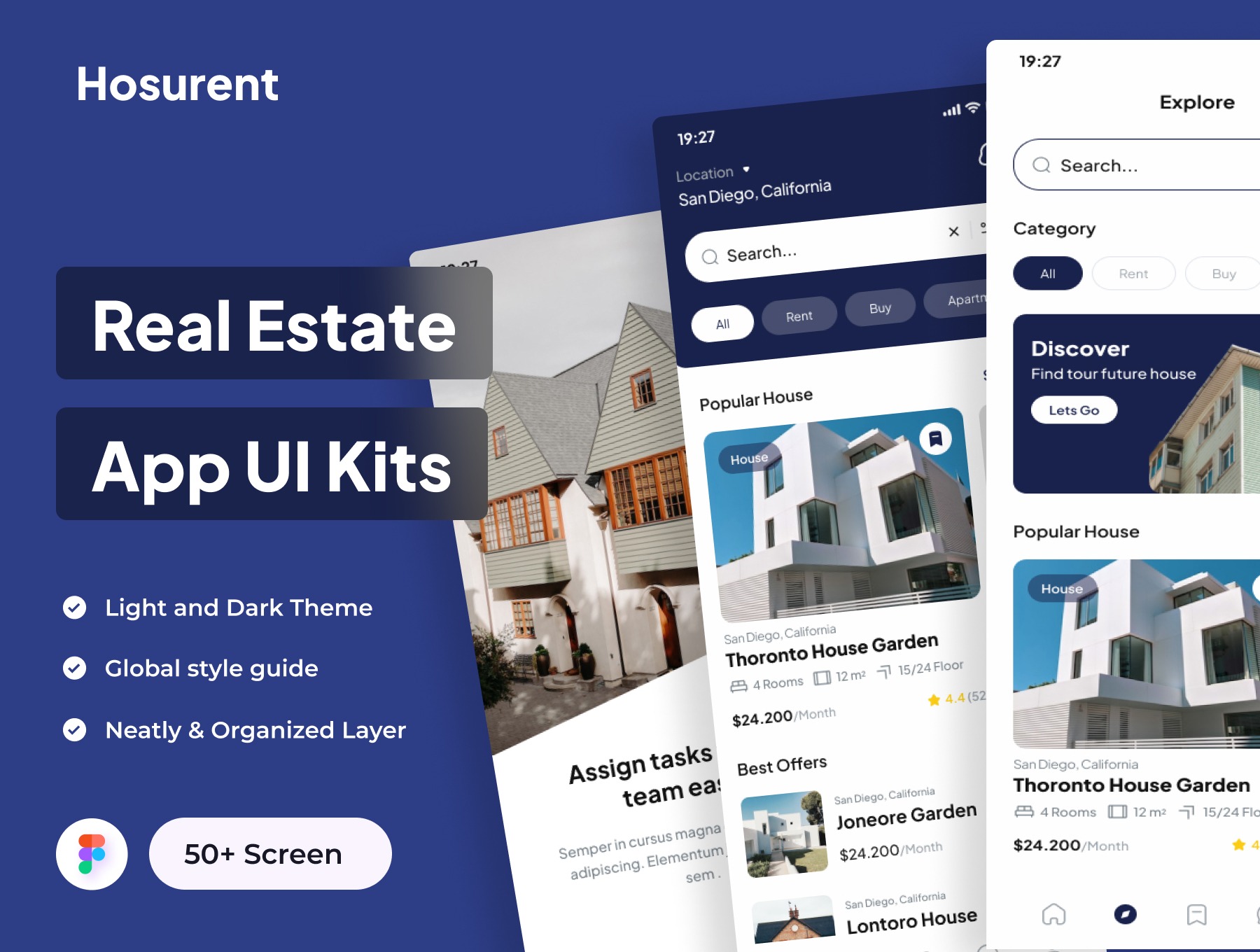 Hosurent - Real Estate App UI Kits